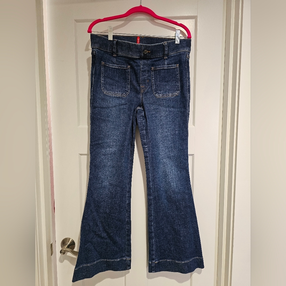 SPANX Dark Blue Wide Leg Jeans Sz M petite